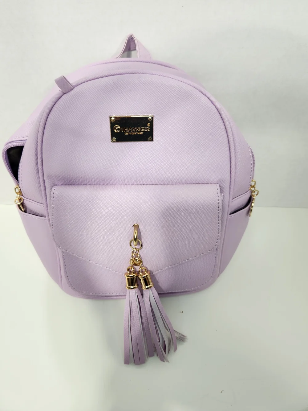 Lilac Kids Mini Tassel Backpack with Gold Accents
